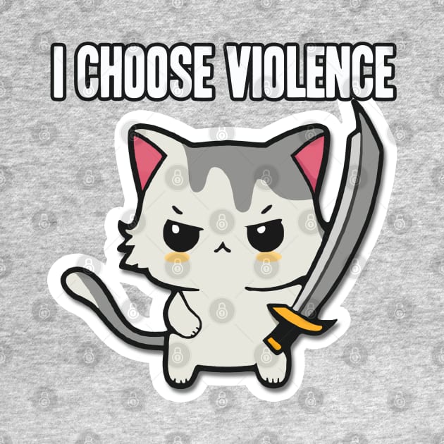 I Choose Violence Cat by karutees